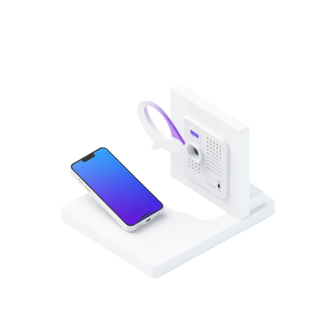 Unified virtual intercom — isometric illustration
